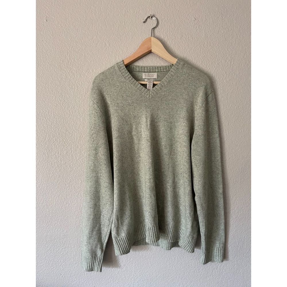 Vintage Banana Republic Luxury Angora Cashmere Blend V-Neck Sweater, Grey (M)